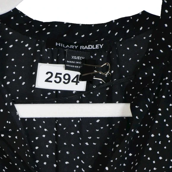 Hilary Radley Black Shirt Dress Womens Size XS Elastic Drawstring Long Sleeve - Picture 9 of 9